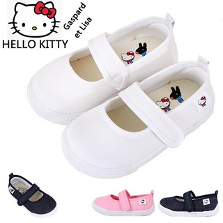 男女童 Hello Kitty麗莎 卡斯柏 聯名款 素面魔鬼氈 幼稚園室內鞋 休閒鞋MIT製造 LJB