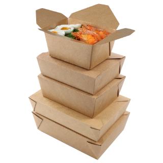一次性餐盒環保免洗食品包裝盒外賣打包盒快餐便當紙盒方形牛皮紙餐盒