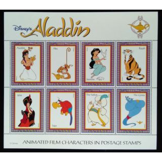 阿拉丁與神燈阿拉伯名間故事郵票迪士尼動畫郵票蓋亞那發行特價