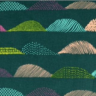 日本 布料 PIKKU SAARI 山丘上的條紋薄棉 麻布 (棉85% 麻15%)幅寬110cm