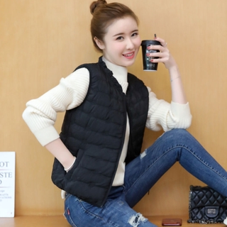 棉馬甲女短款冬最新款韓版輕薄學生坎肩外穿馬夾小個子羽絨棉背心