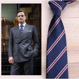 王牌特工2Kingsman2同款藍底粉條紋領帶工作復古領帶4426
