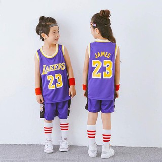 兒童籃球服套裝男童夏季幼兒園訓練比賽服湖人隊詹姆斯科比球衣女bb21
