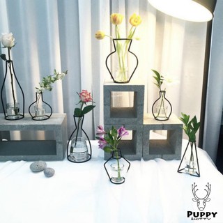 🙋🌱P&K優品館🌱裝飾黑色線條極簡主義花瓶架北歐花卉飾品