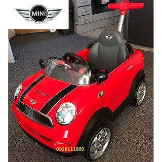BMW原廠授權Mini Coopers握把四輪後控助步車紅色手推車後推桿Mini Cooper腳行車學步車嚕嚕車玩具車 (1)