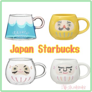 （確定有貨）日本星巴克東京限定款Starbucks 白色黃色透明達摩福神 達摩馬克杯玻璃杯保溫瓶 富士山玻璃杯