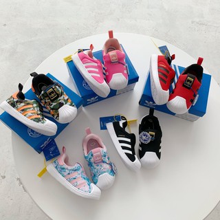 #實拍#【吉仔麻麻】Adidas愛迪達2020新配色三葉草童鞋經典貝殼頭一腳蹬男童女童跑步鞋兒童運動鞋（部份色號斷碼）