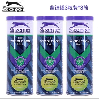 正品Slazenger史萊辛格網球溫網官方比賽用訓練網球三粒四粒紫罐b24 (1)