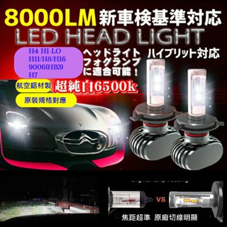 日本版~ CSP S1晶片LED大燈燈泡6500K超白 H4 H7 H11 9006 9005 9012 880/881
