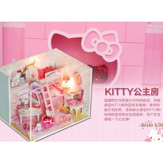 [A-002]kitty公主房~交換禮物首選！DIY手作小屋！袖珍屋娃娃屋！手工藝模型屋