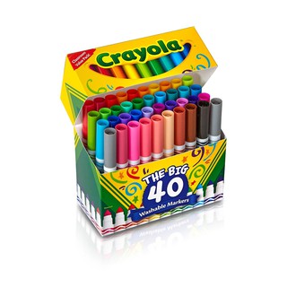 ~❤美國寶寶的衣櫥❤~(現貨24H出貨)Crayola可水洗8.40.64色粗桿彩色筆 色彩富豐筆頭好畫不易分岔