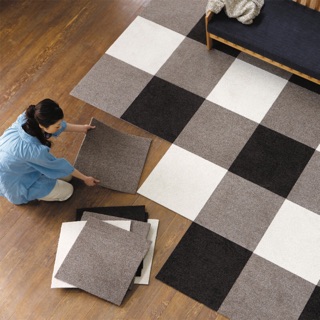 日本拼接防滑地毯巧拼板巧拼地板地墊地毯50*50CM免膠黏自吸式。 一片490
