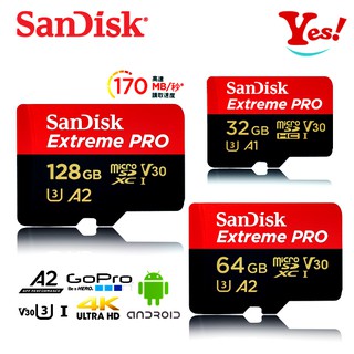 【Yes❗️公司貨】SanDisk Extreme PRO A2 microSD 32G 64G/GB 128G 記憶卡