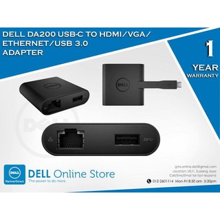 DELL DA200 轉接器 USB-C TO HDMI/VGA/ETHERNET/USB3.0 ADAPTER