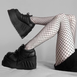 Shoes InStyle《四吋》美國品牌 DEMONIA 原廠正品龐克歌德蘿莉厚底帆布楔型鞋 踝靴 有大尺碼『黑色』