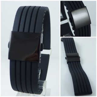 【錶帶家】ORIS F1 款PVD黑色扣矽膠錶帶有17mm18mm可用尺寸
