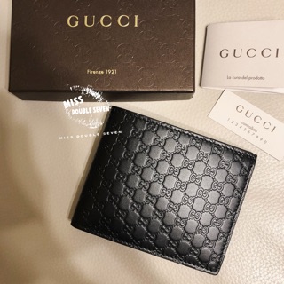 Gucci 真皮經典GG壓花logo八卡短夾 零錢袋 男夾❤超值現貨 經典黑色