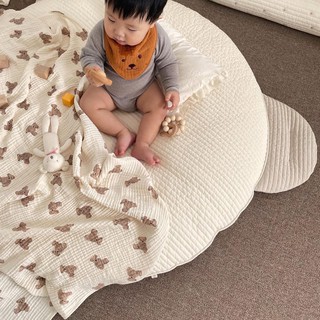 熊熊 棉質紗布 薄蓋毯 空調被_韓版