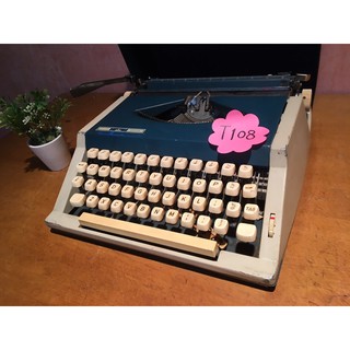 T108早期藏藍色打字機金屬材質、僅擺設用#古董#收藏#打字機#藏藍