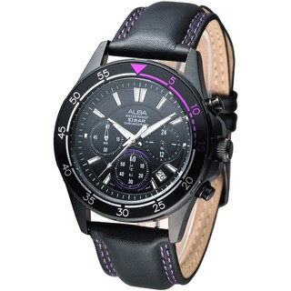 【ALBA雅柏】手錶 AT3159X1 時尚系3眼計時腕錶-IP黑_保固二年，超值搶購