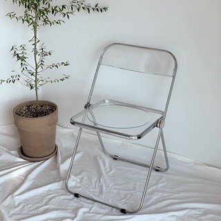 希山透明餐椅北歐折疊椅家用靠背ins網紅化妝現代簡約亞克力椅子