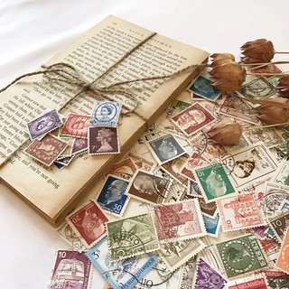 [玩手帳][現貨]真的郵票/外國郵票/普通郵票/信銷蓋銷/100枚
