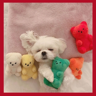 【五色可選】Ins爆款韓國小熊軟糖發聲外貿原單可愛寵物BB叫玩具 寵物發聲玩具