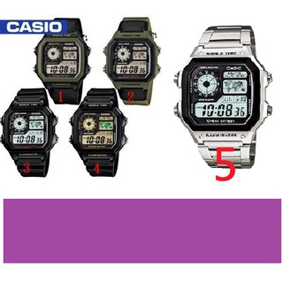 【天龜】CASIO地圖錶 世界時間 十年電池系列 雙時區顯示時間AE-1200WH III