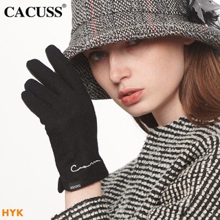 【HYK】cacuss手套女秋冬季加絨加厚羊毛騎行保暖觸屏可愛防風男開車大碼