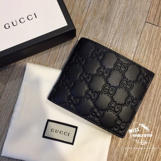 GUCCI Guccissima 經典大G logo真皮短夾 男夾正櫃款 黑色❤超便宜 現貨+預購