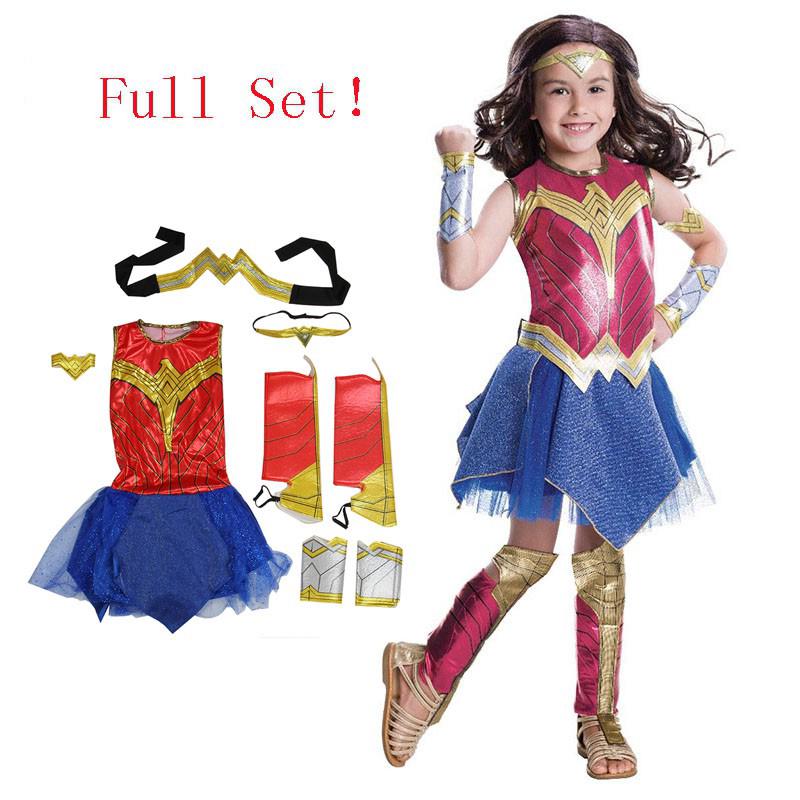 萬圣節服飾 神奇女俠兒童 Wonder Woman神力女超人裝扮 cosplay服裝 女孩子服飾