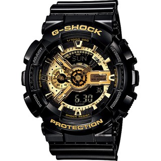 CASIO 卡西歐 G-SHOCK 黑金重機雙顯錶 GA-110GB-1ADR