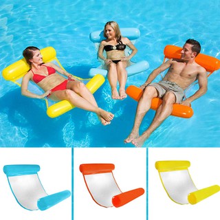 可折叠水上充氣浮床 可摺疊雙用靠背浮排 水上游樂躺椅浮床