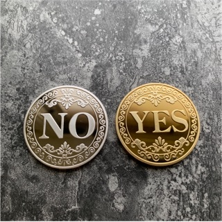 YES NO 抉擇 紀念幣 賭場紀念幣 收藏 擺設 金幣 現貨 雙面 紀念幣 收藏 工藝 硬幣 錢幣 送禮 好運 運氣