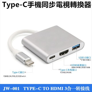 Type-C轉換器USBMacBook電腦轉接頭VGA網線HDMI擴展影儀hub多接口3合壹轉接線任天堂Switch主機