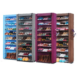 超大加高9層簡易防塵鞋櫃 E生活 9層鞋櫃 組裝鞋架 組合式鞋櫃 收納