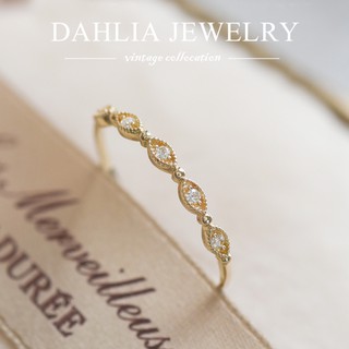 【 Dahlia 】14K金復古波浪鑽戒指 鋯石 輕珠寶 K金戒指