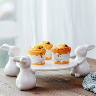 可愛 卡通 兔子 造型 陶瓷盤 蛋糕盤 點心盤 烘焙 餐盤 餐具【ZACH & VIVI 窩窩宅】