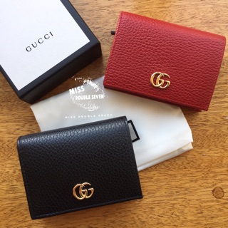 Gucci GG皮夾 Leather card case 超美❤短夾 卡包 現貨+預購 黑色 紅色