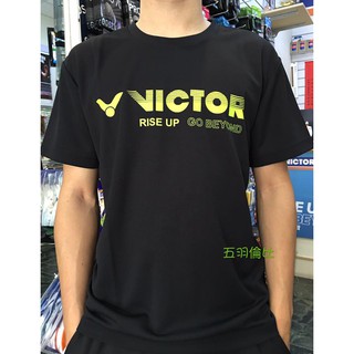 五羽倫比 VICTOR 羽球衣 勝利 T-10802C 黑 勝利印花T-Shirt T-10802 勝利