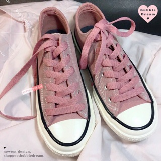 B.dream .pink 暗粉布面ins款 日系韓系帆布鞋 附贈雙色鞋帶 超美藕粉色 同色系鞋帶 淺粉色 皮粉色
