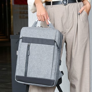 【帶USB】時商男女學生書包 正韓商務男士出差背包 簡約帶電腦插袋筆電包 防水牛津布材質旅行背包