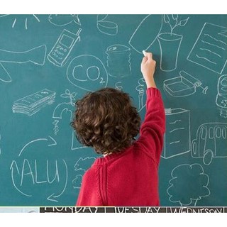 環保PVC黑板貼 創意塗鴉居家裝飾教學 可隨意剪裁 不傷牆面 45*100cm 送5支粉筆
