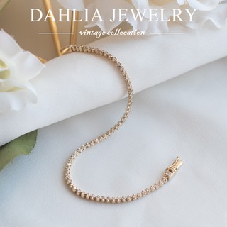 【Dahlia 】14K金極美排鑽鑽石手鍊 真鑽 滿鑽手鍊 DB066