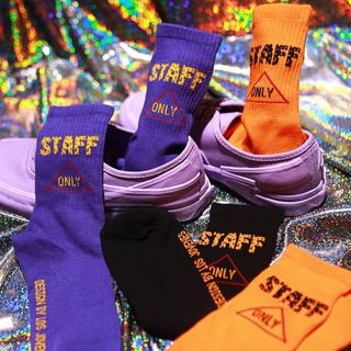 柳惠珠襪子 原創字母襪韓國ulzzang滑板襪 港風嘻哈潮襪ins超火紫色襪子男女運動襪