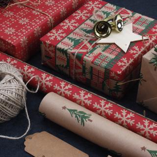 【❤貨到付款+❤免運費】聖誕 禮品 禮盒 包裝紙 創意 防水 聖誕樹 裝飾 高檔牛皮紙 黃皮紙 包書皮紙